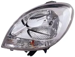 Phare Optique avant gauche pour NISSAN KUBISTAR, 2003-2010, H4, chromé, feu clignotant blanc, Neuf