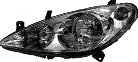 Phare Optique avant gauche pour PEUGEOT 307 phase 1, 2001-2005, H7+H1, avec moteur, Neuf
