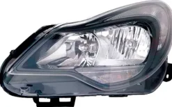 Phare Optique avant gauche pour OPEL CORSA D phase 2, 2011-2014, H1+H7, fond noir, Neuf
