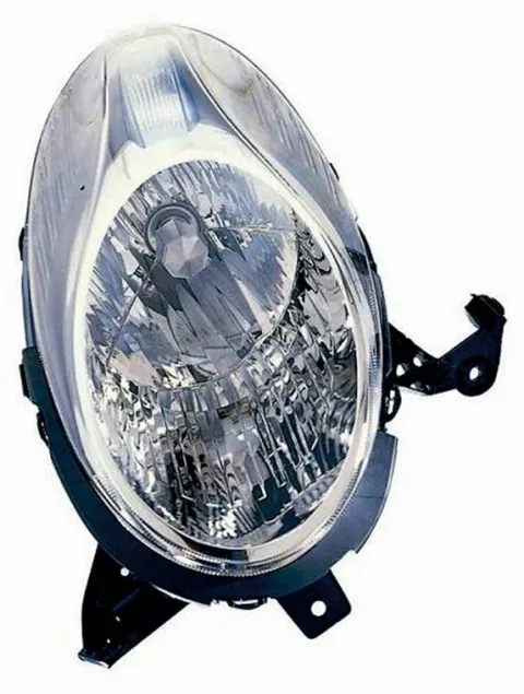 Phare Optique avant gauche pour NISSAN MICRA III (K12) ph.3, 2007-2011, H4, chromé, Neuf