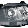 Phare Optique avant gauche pour SEAT IBIZA IV phase 1, 2008-2012, H7+H7, fond noir, sans moteur, Neuf