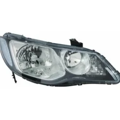 Phare optique avant gauche pour HONDA CIVIC VIII 3/5 portes 2006-2012, HB3-HB4, fond noir, Neuf