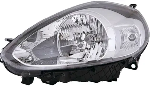 Phare Optique avant gauche pour FIAT PUNTO EVO, 2009-2011, H4, fond chromé, Neuf