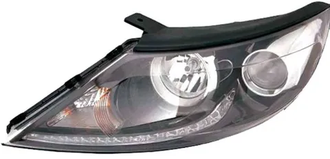 Phare Optique avant gauche pour KIA SPORTAGE 2010-2014, H7+H7, Fond noir, Feu de jour led, Neuf