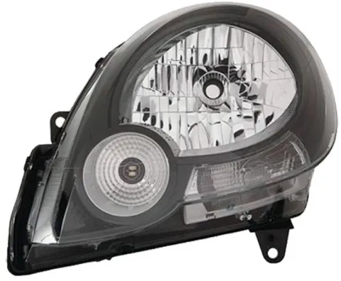 Phare Optique avant gauche pour RENAULT KANGOO II phase 1, 2008-2013, H4, noir, Neuf