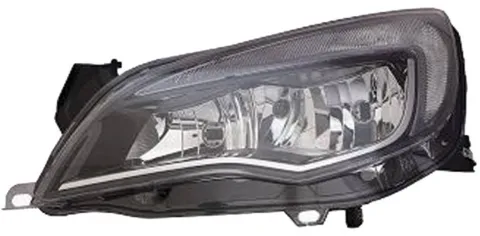 Phare Optique avant gauche pour OPEL ASTRA J 2012-2016, H7+H7, Corps Noir, profil chromé