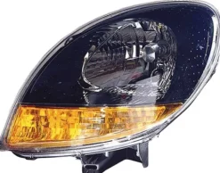 Phare Optique avant gauche pour RENAULT KANGOO I phase 2 2003-2007 H4, noir, feu clignotant orange, Neuf