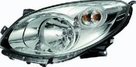 Phare Optique avant gauche pour RENAULT TWINGO II phase 1, 2007-2011, H4, fond chromé, Neuf