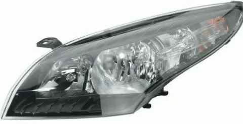 Phare Optique avant gauche pour RENAULT MEGANE III phase 1, 2008-2012, MAGNETI MARELLI, H7+H7, électrique, fond noir