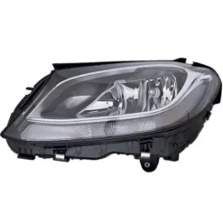 Phare Optique avant gauche à LED pour MERCEDES CLASSE C phase 2, 2018-2021 (W205), H7+H7+PWY24W, noir, Neuf