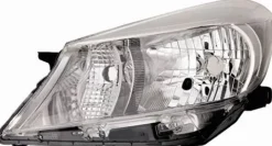 Phare Optique avant gauche pour TOYOTA YARIS III phase 1, 2011-2014, H4, fond chromé, contour noir