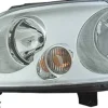 Phare Optique avant gauche pour VOLKSWAGEN CADDY III phase 1, 2004-2010, H7+H1, avec moteur, fond chromé, Neuf