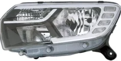 Phare Optique avant gauche pour DACIA SANDERO II phase 2, 2016-2020, H7+H7+PY21W, avec feu diurne à LED, Neuf