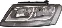 Phare Optique avant gauche pour AUDI Q5 I ph. 1 2008-2012, H7+H7, corps Noir, Neuf