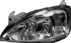 Phare Optique avant gauche pour OPEL CORSA C phase 1, 2000-2002, H7+H7, électrique, (type Marelli)
