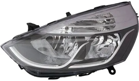 Phare Optique avant gauche pour RENAULT CLIO IV phase 1, 2012-2016, H7+H1 fond noir, contour chromé