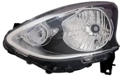 Phare Optique avant gauche pour NISSAN MICRA IV (K13) ph.2, 2013-2018, H4, noir, Neuf