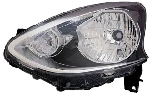 Phare Optique avant gauche pour NISSAN MICRA IV (K13) ph.2, 2013-2018, H4, noir, Neuf