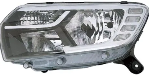 Phare Optique avant gauche pour DACIA SANDERO STEPWAY II phase 2, 2016-2020, H7+H7+PY21W, avec feu diurne à LED, Neuf