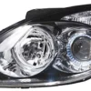Phare Optique avant gauche pour HYUNDAI i30 I phase 1 2007-2010, H7+H1, corps noir, Neuf