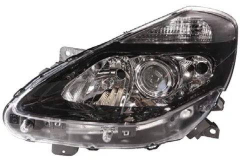 Phare Optique avant gauche pour RENAULT CLIO III phase 2, 2009-2012, H1+H7+H7, fond noir, Neuf