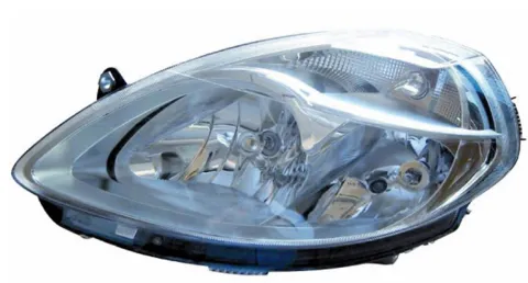 Phare Optique avant gauche pour LANCIA YPSILON I ph. 2 2006-2011, H7+H3, Corps effet satiné, Neuf