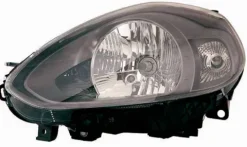Phare Optique avant gauche pour FIAT PUNTO EVO, 2009-2011, H4, avec moteur, gris foncé, Neuf