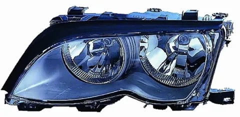 Phare Optique avant gauche pour BMW série 3 E46 2001-2004, H7+H7, noir, Neuf