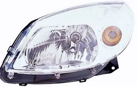 Phare Optique avant gauche pour DACIA SANDERO I, 2008-2012, H4, fond chromé, Neuf