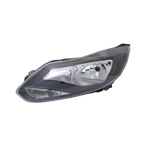 Phare optique avant gauche pour FORD FOCUS III phase 1, 2011-2014, H7+H1, fond noir, neuf
