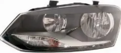 Phare Optique avant gauche pour VOLKSWAGEN POLO V ph.1, 2009-2014 H7+H7, feu clignotant (type Hella)