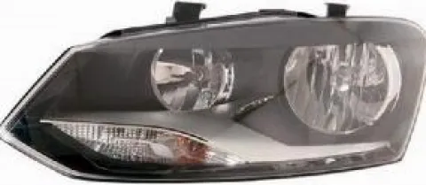 Phare Optique avant gauche pour VOLKSWAGEN POLO V ph.1, 2009-2014 H7+H7, feu clignotant (type Hella)