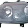 Phare Optique avant gauche pour VOLKSWAGEN TOURAN I phase 1, 2004-2006, H7+H1, fond noir, Neuf