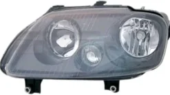 Phare Optique avant gauche pour VOLKSWAGEN TOURAN I phase 1, 2004-2006, H7+H1, fond noir, Neuf