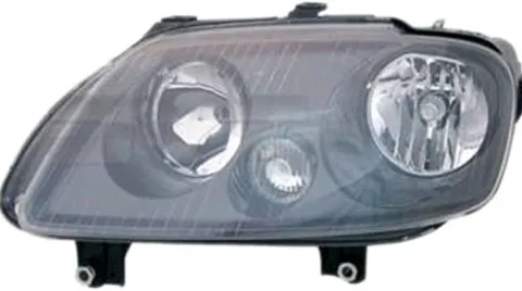 Phare Optique avant gauche pour VOLKSWAGEN TOURAN I phase 1, 2004-2006, H7+H1, fond noir, Neuf