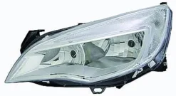Phare Optique avant gauche pour OPEL ASTRA J 2010-2012, H7+H7, électrique, Corps chromé
