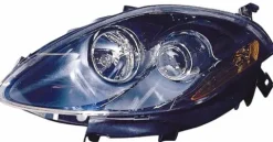 Phare Optique avant gauche avec cadre noir pour FIAT BRAVO depuis 2007, H1+H1, Neuf
