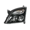 Phare Optique avant gauche pour OPEL VECTRA 2002-2005, H7+H7, avec corps noir, Neuf