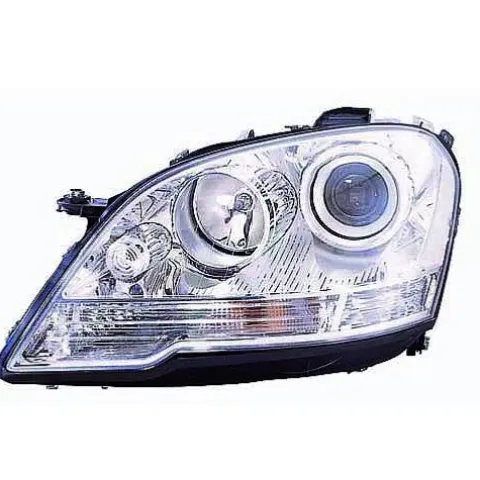 Phare optique avant gauche H7+H7 pour MERCEDES CLASSE ML Phase 2, 2008-2011 (W164), corps chromé, neuf