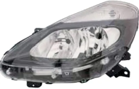 Phare Optique avant gauche pour RENAULT CLIO III phase 2, 2009-2012, H7+H7, fond noir, Neuf