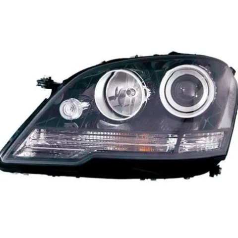 Phare optique avant gauche H7+H7 pour MERCEDES CLASSE ML Phase 2, 2008-2011 (W164), corps noir, neuf