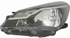 Phare Optique avant gauche pour TOYOTA YARIS III phase 3, 2017-2020, fond noir, H4+WY21/5W, Neuf