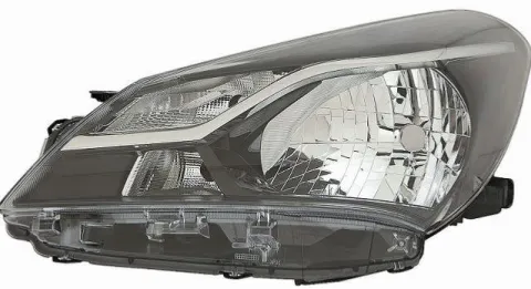 Phare Optique avant gauche pour TOYOTA YARIS III phase 3, 2017-2020, fond noir, H4+WY21/5W, Neuf