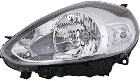 Phare Optique avant gauche pour FIAT PUNTO III depuis 2012 >, H4, fond chromé, Neuf