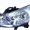 Phare Optique avant gauche lenticulaire pour PEUGEOT 207 CC ph.1, 2007-2009, H7+H7+H1 moteur, chromé