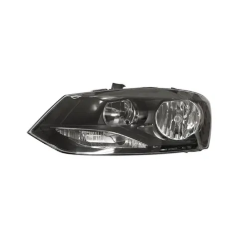 Phare Optique avant gauche pour VOLKSWAGEN POLO V phase 2, 2014-2017, TRENDLINE, H7+H7, fond noir, Neuf