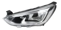 Phare optique avant gauche pour FORD FOCUS IV phase 1 2018-2021, H7+H1+PY21W, feu du jour à LED, corps chromé, Neuf