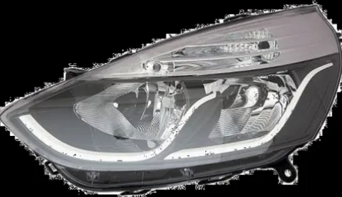 Phare Optique avant gauche pour RENAULT CLIO IV phase 1, 2016, H7+H1 fond noir, contour blanc, Neuf