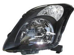Phare Optique avant gauche pour SUZUKI SWIFT, 2005-2010, H4, corps noir, Neuf