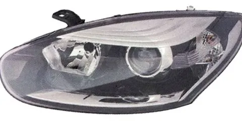 Phare Optique avant gauche pour RENAULT MEGANE III phase 3, 2014-2016, H7+H7, avec moteur, fond chromé